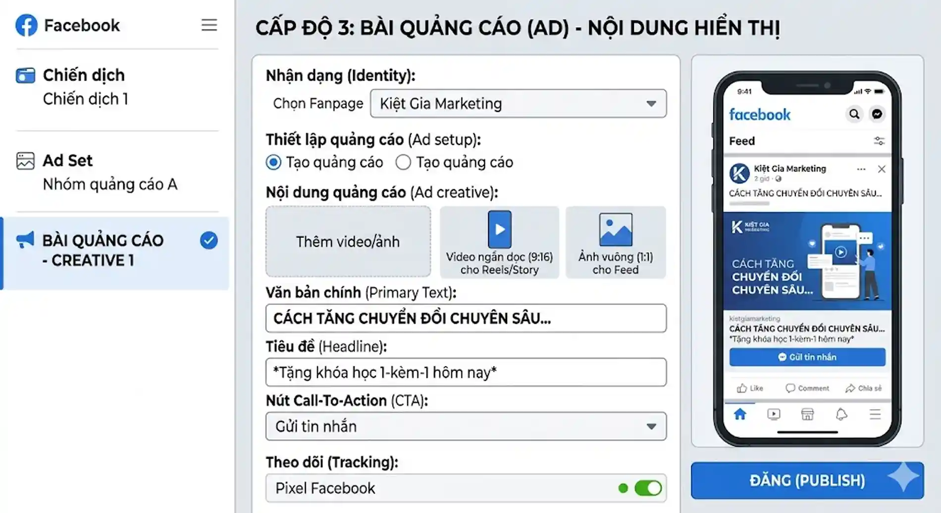 Bảng đọc chỉ số đo lường hiệu quả quảng cáo Facebook Ads Manager